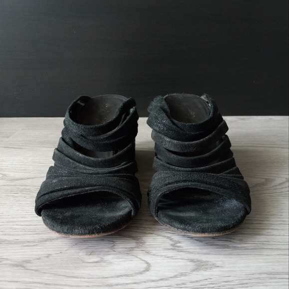 Marsell × Eckhaus Latta Suede Strappy Block Chunky Heel Sandals Black 40EU - Picture 7 of 16